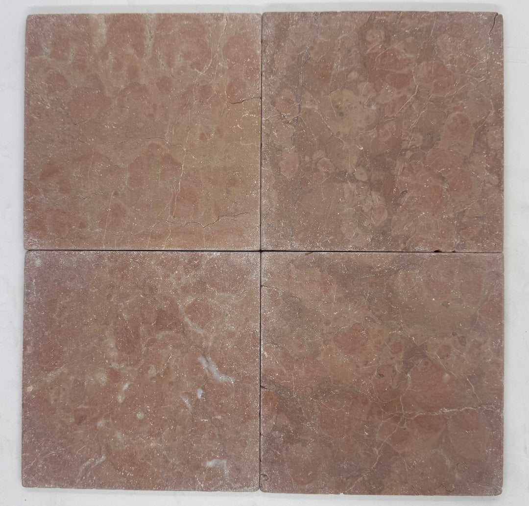 Natural Stone Rosso Verona Tumbled Square Tile 150×150mm