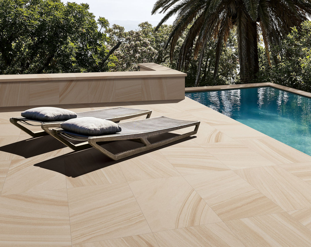 River Sandstone Porcelain Collection Paver & Coping