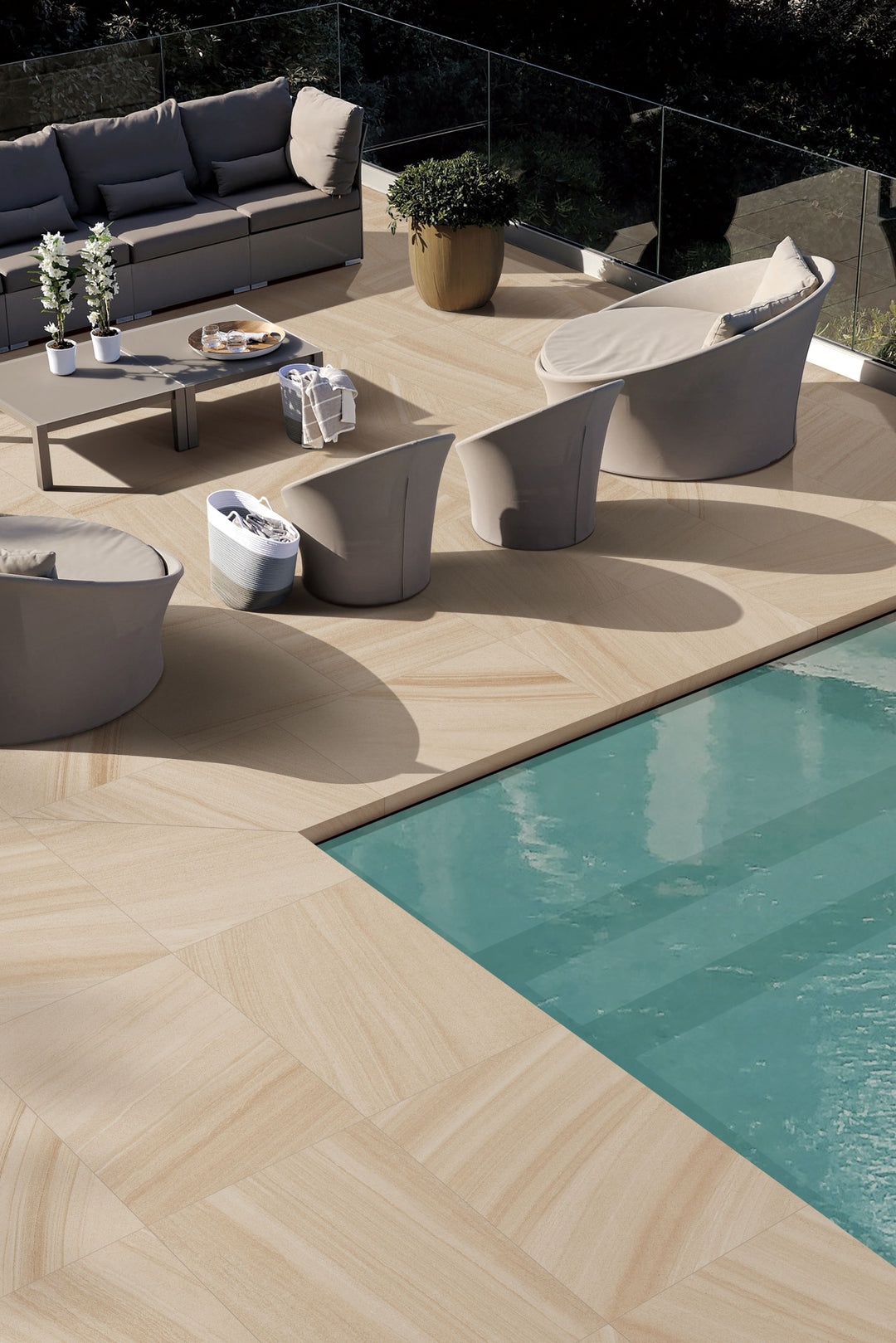River Sandstone Porcelain Collection Paver & Coping
