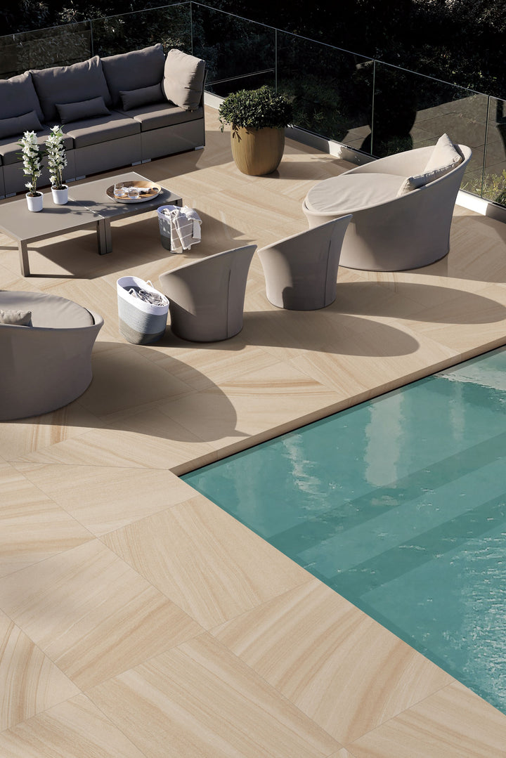 River Sandstone Porcelain Collection Paver & Coping