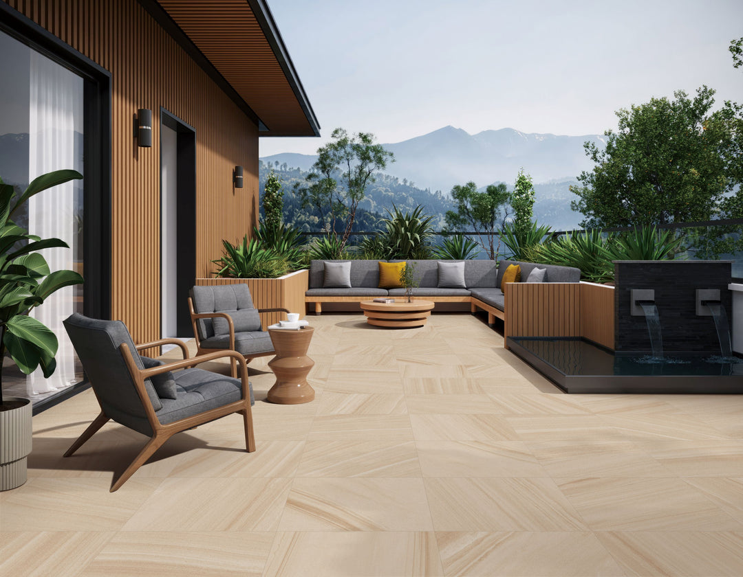 River Sandstone Porcelain Collection Paver & Coping