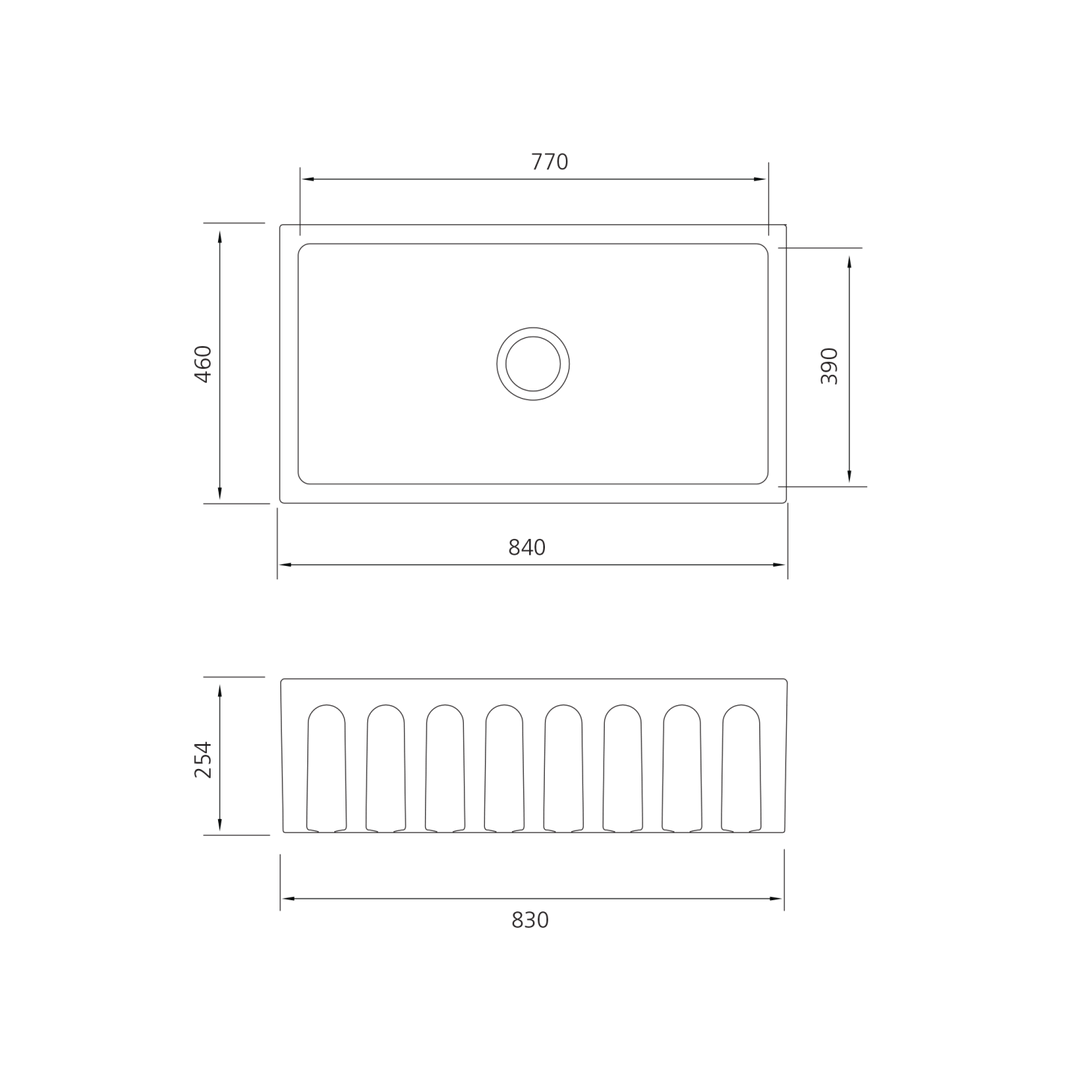 Oliveri Sicily Fireclay Farmhouse Counter Top or Undermount Sink