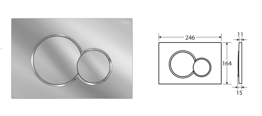 Fienza Sigma Round Button Flush Plate Brushed Nickel