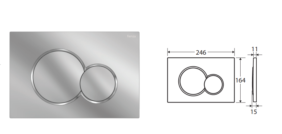 Fienza Sigma Round Button Flush Plate Matte White