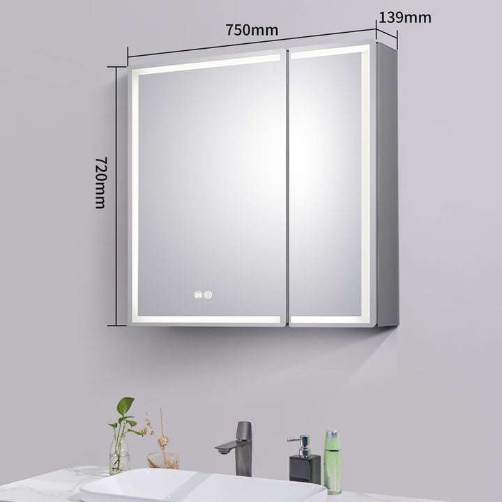LED Shaving Cabinet 750x720x139mm