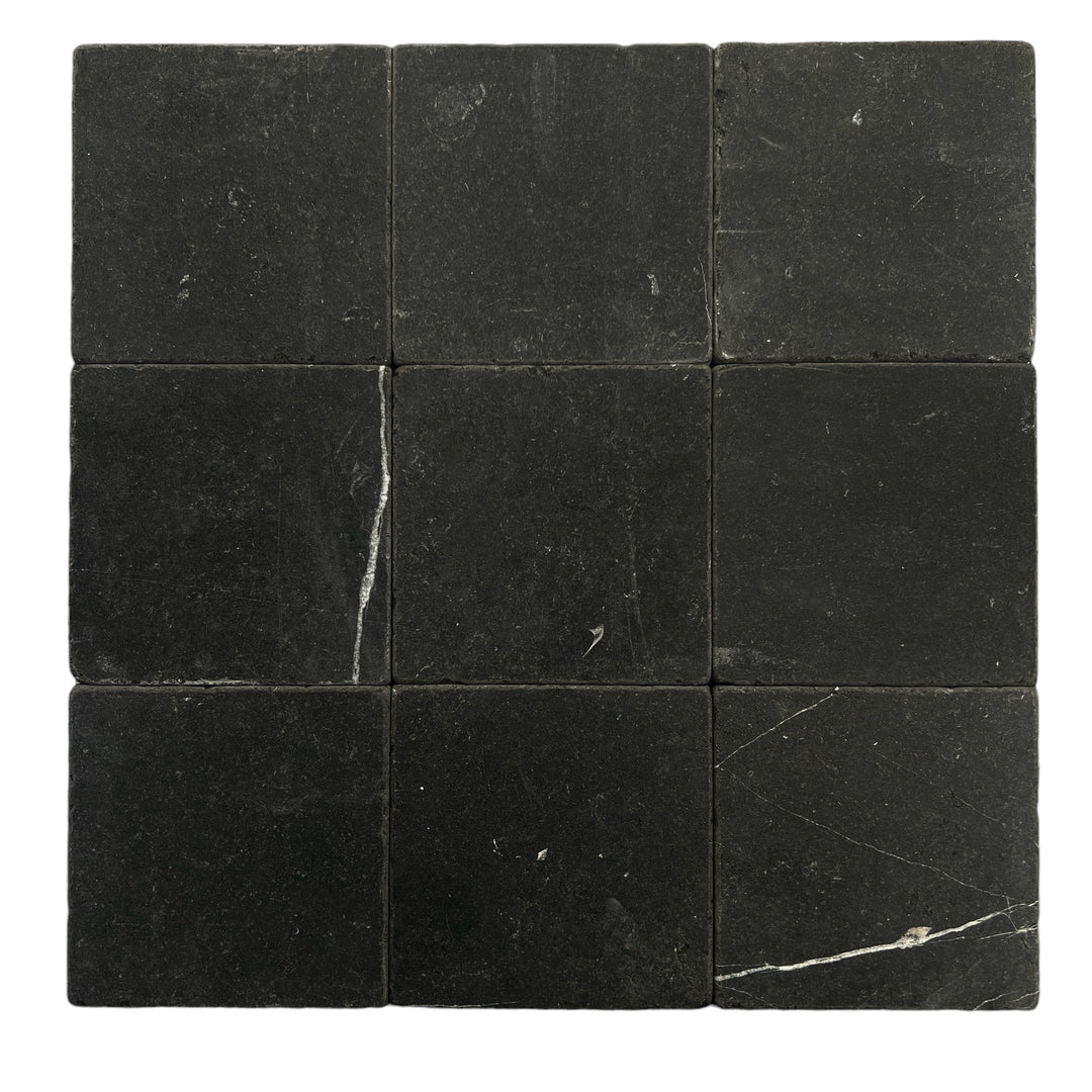 Nero Marquina Stone Square 100x100mm Tumbled