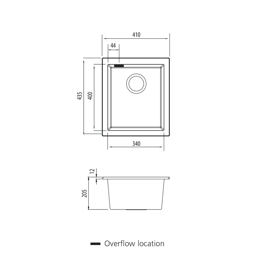 Oliveri Santorini Standard Bowl Undermount Sink