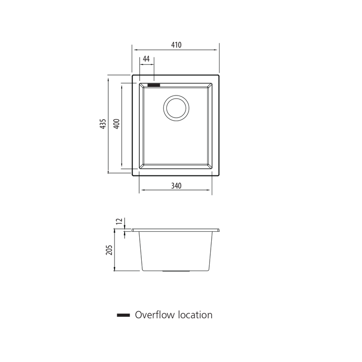 Oliveri Santorini Standard Bowl Undermount Sink