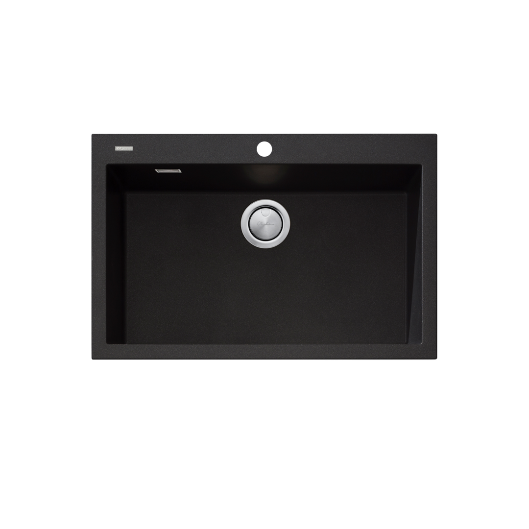 Oliveri Santorini Black Mega Bowl Topmount Sink