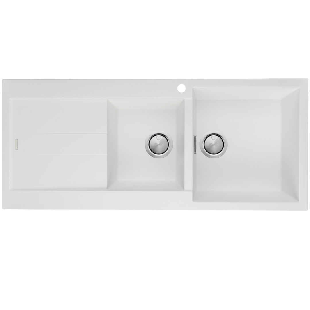 Oliveri Santorini 1 & 3/4 Bowl Topmount Sink With Drainer