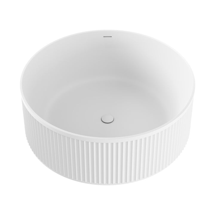 Fienza Minka Solid Surface Round Freestanding Bath 1500mm Matte White