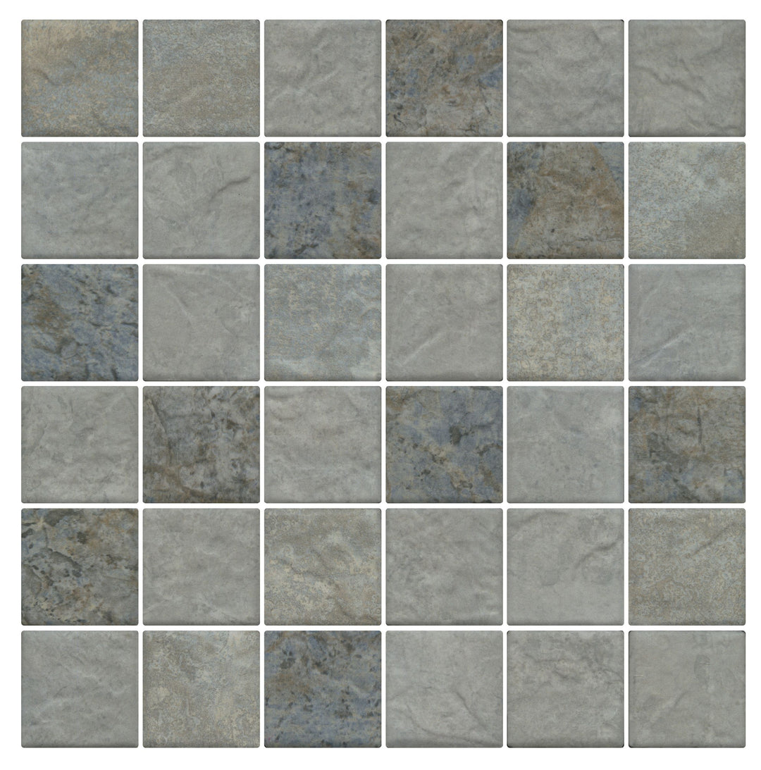 South Pacific Pool Mosaic Collection Fiji Stone Grey 47x47mm
