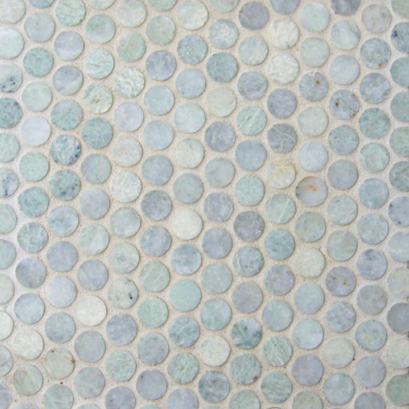 Ming Green Penny Round Mosaic