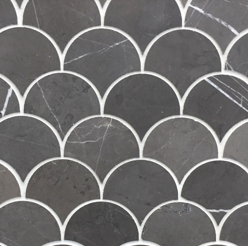 Pietra Grey Fan Mosaic