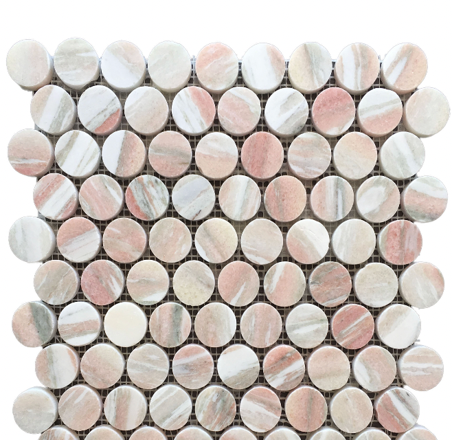 Norwegian Rose Marble Penny Round