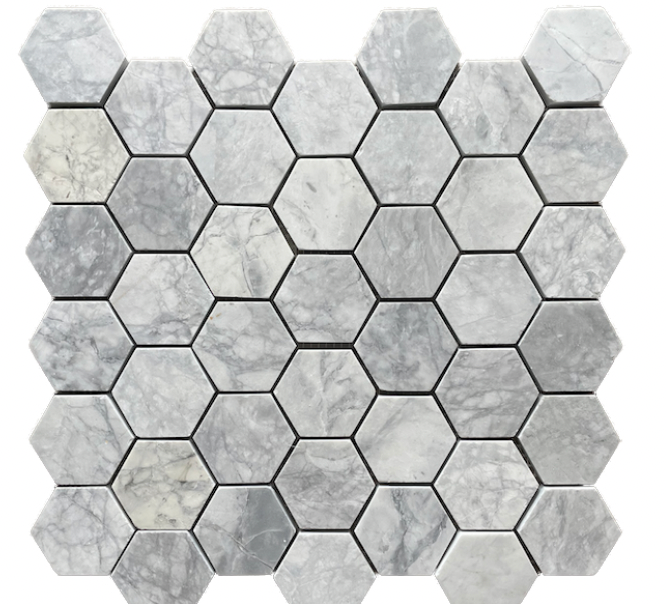 Super White Quartzite Hexagon Mosaic