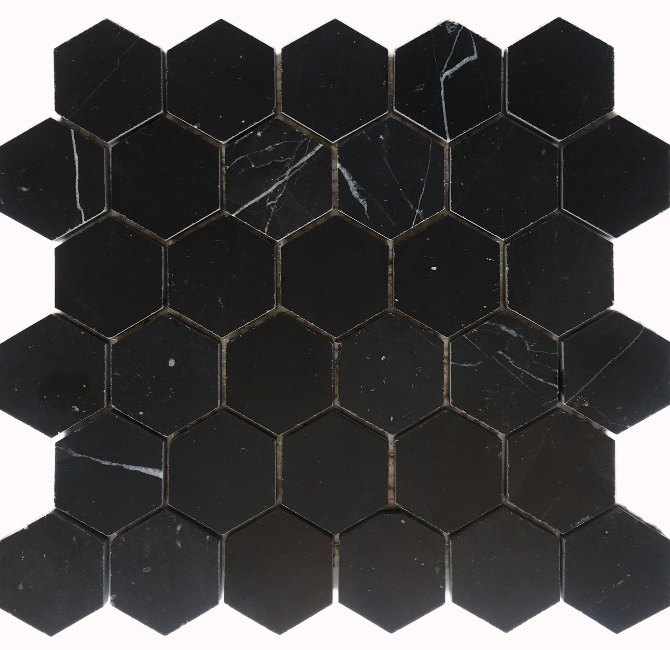 Nero Marquina Large Hexagon Mosaic