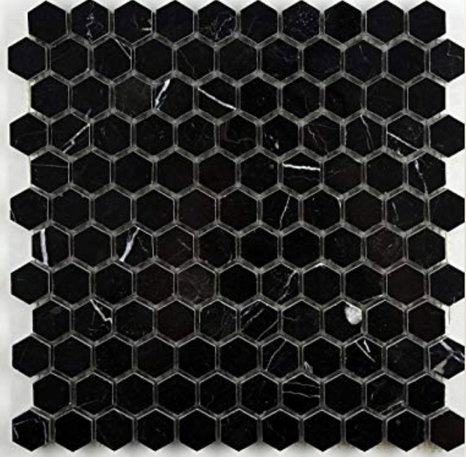 Nero Marquina Small Hexagon Mosaic