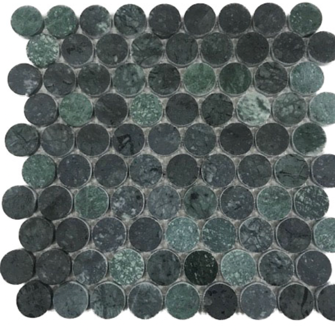 Indian Green Penny Round Mosaic