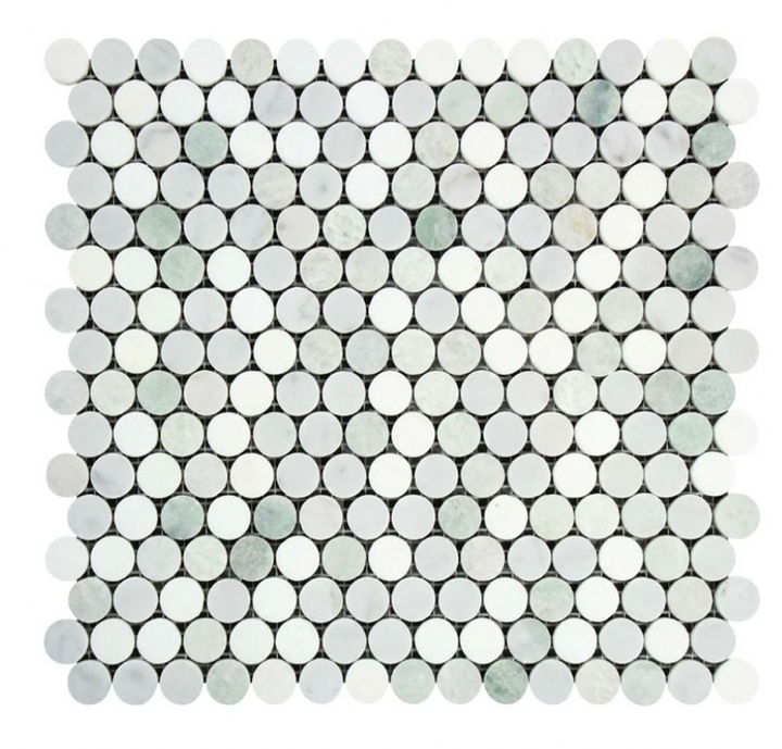 Ming Green Penny Round Mosaic