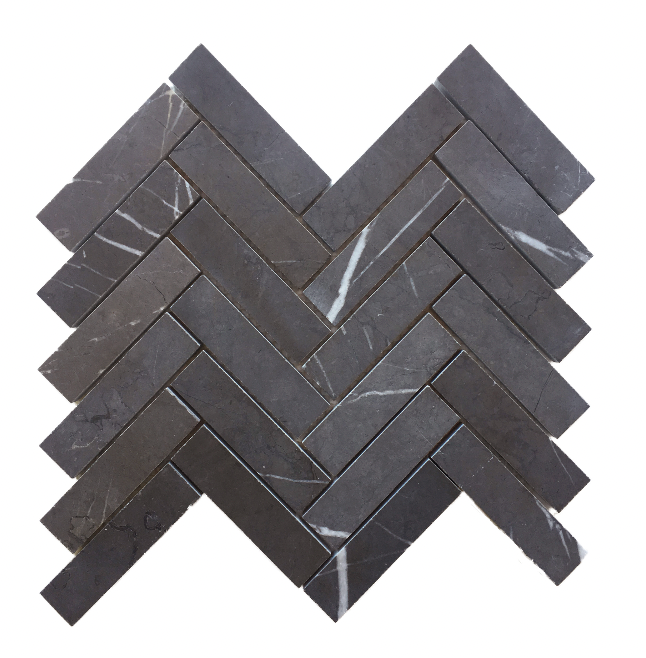 Pietra Grey Herringbone Mosaic