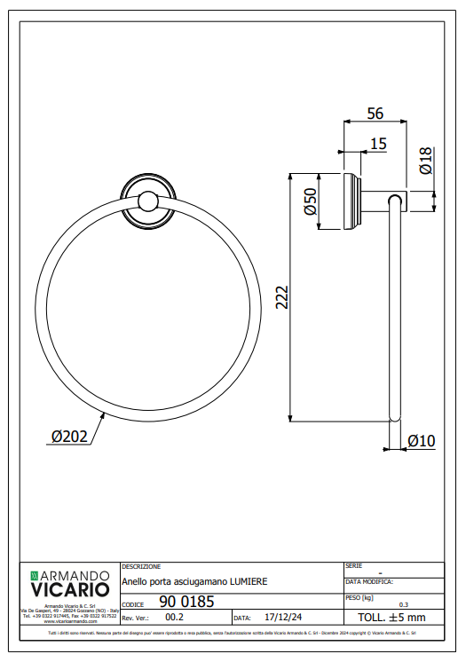 Abey Armando Vicario Lumiere Towel Ring