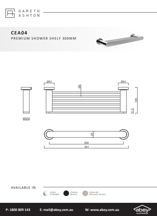 Abey Gareth Ashton Premium Shelf