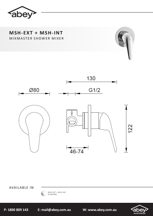 Abey Mixmaster Shower Mixer