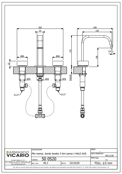 Piazza 3 Piece Basin Mixer – Square