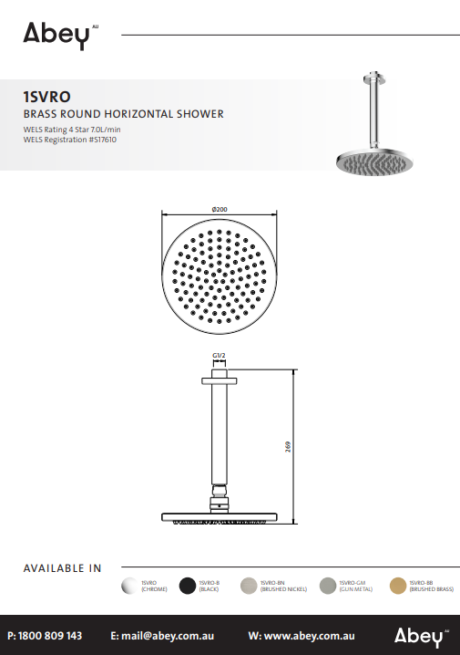 Abey Brass Vertical Shower
