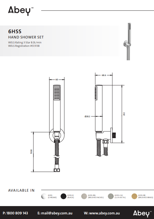 Abey Hand Shower Set