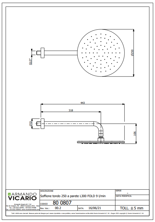Abey Vicario Piazza Horizontal Shower