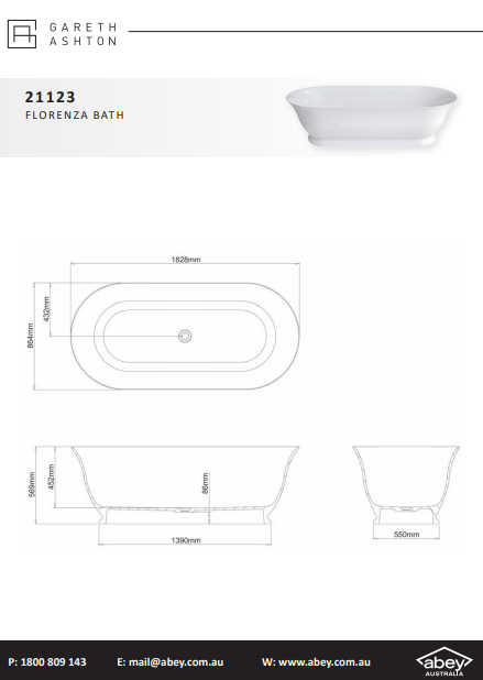 Abey Florenza Gloss ClearStone Bath
