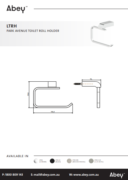 Abey Park Avenue Toilet Roll Holder