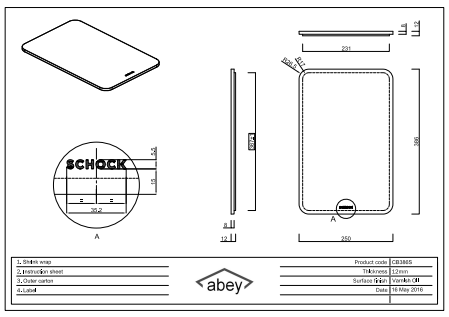Abey Bamboo Small Rectangular Cutting Board