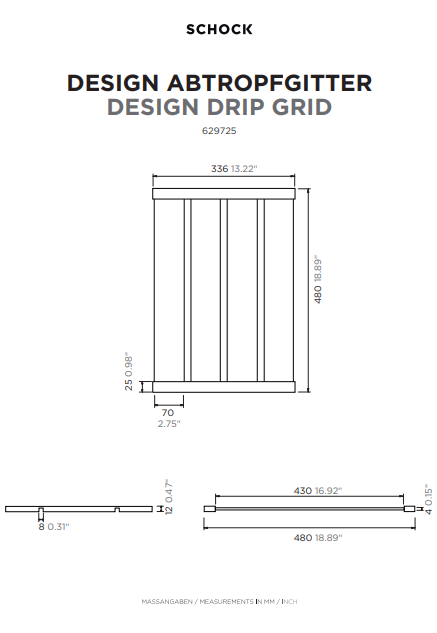 Abey Schock Designer Drip Mat Brushed