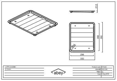 Abey Schock Drain Tray