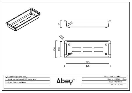 Abey Universal Stainless Steel Colander