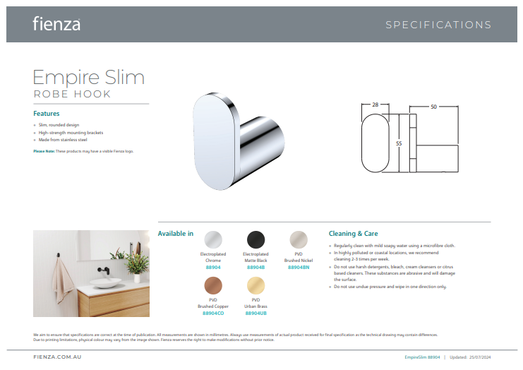 Fienza Empire Slim Robe Hook