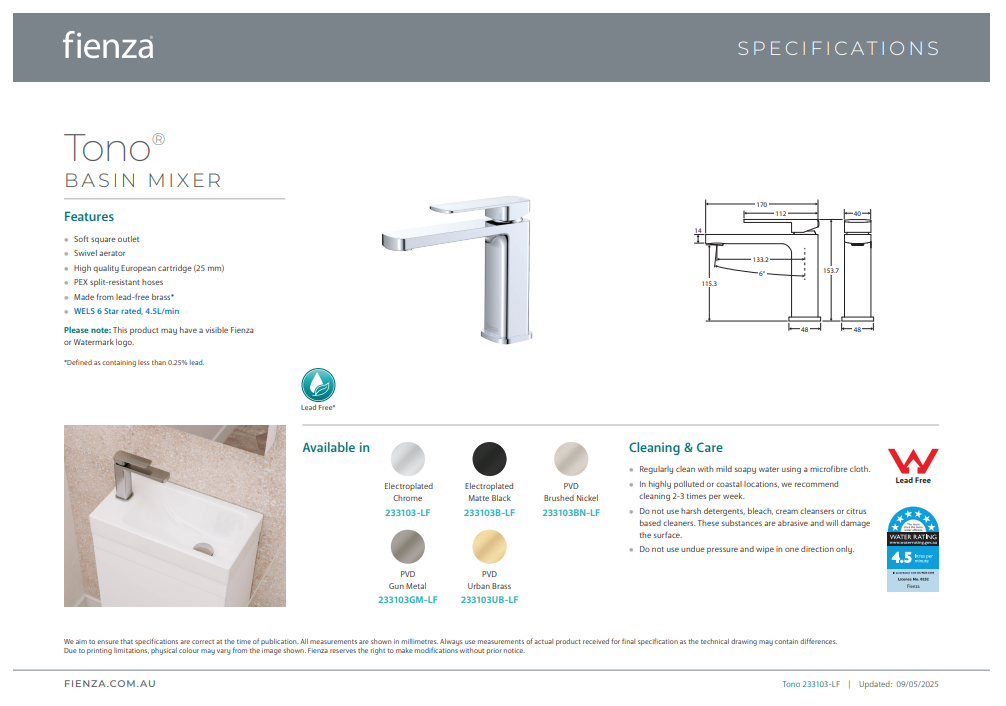 Fienza Tono Basin Mixer
