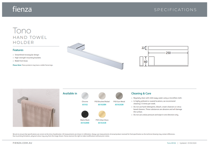 Fienza Tono Hand Towel Rail