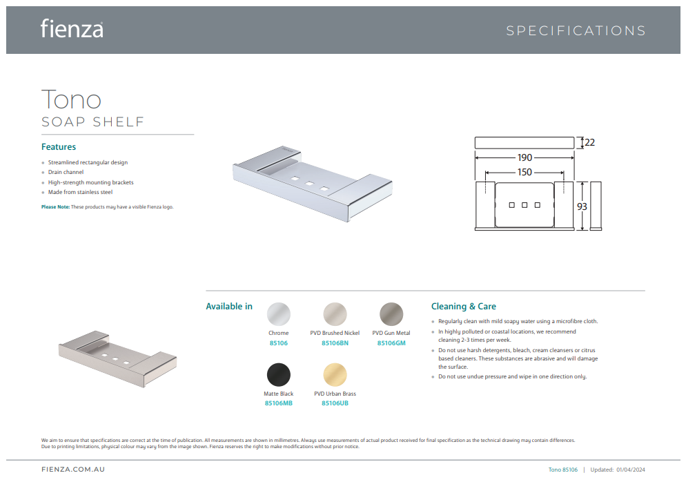 Fienza Tono Soap Shelf