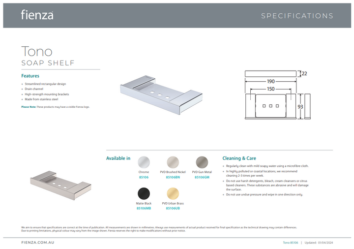 Fienza Tono Soap Shelf