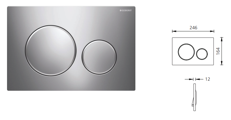 Geberit Concealed Cistern Flush Plate with Round Buttons