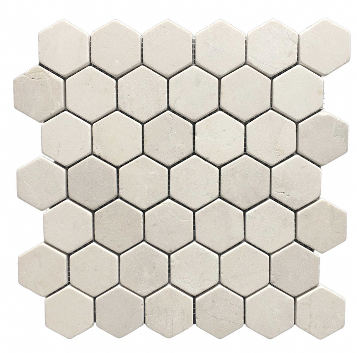 Crema Marfil Tumbled Hexagon Mosaic