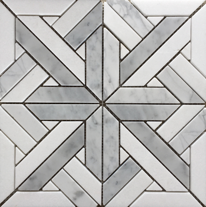 Medium Versailles Carrara with Thassos Mosaic