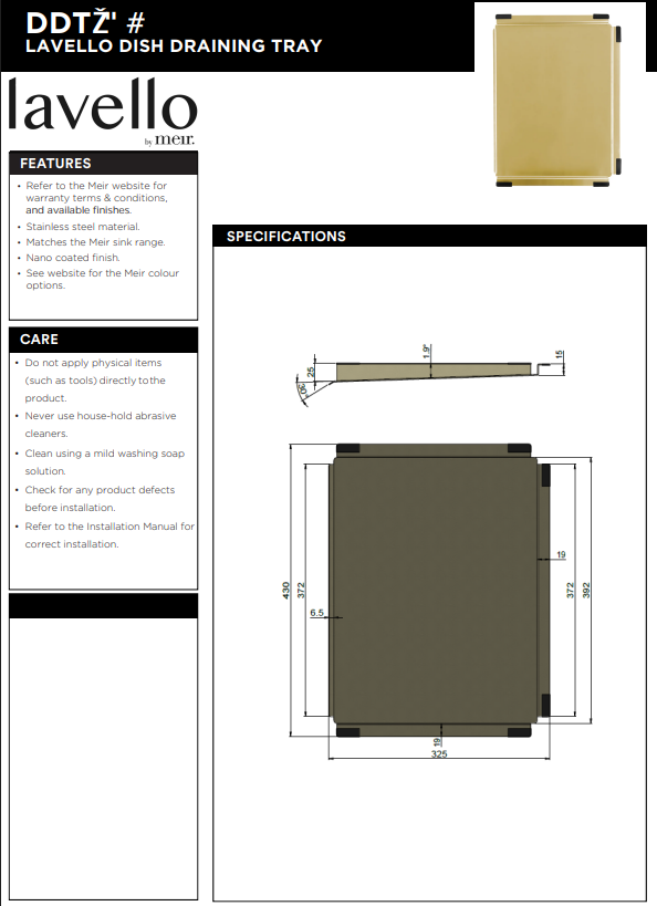 Meir Lavello Dish Draining Tray
