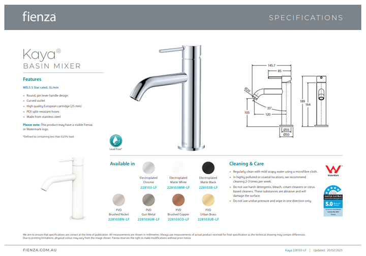 Fienza Kaya Basin Mixer