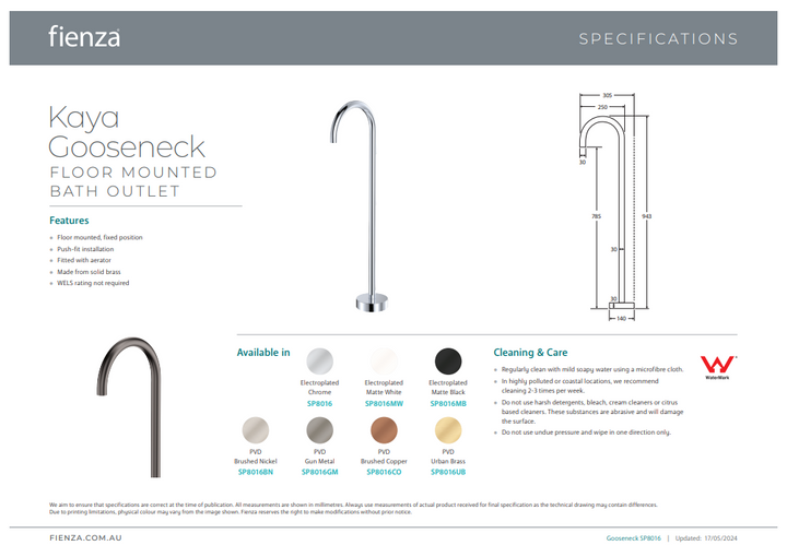 Kaya Gooseneck Floor Mounted Bath Outlet