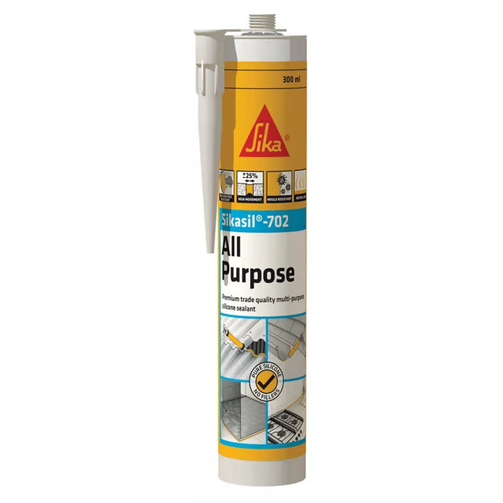 12 x Sikasil-702 Premium Neutral Cure Multi-Purpose Silicone Sealant